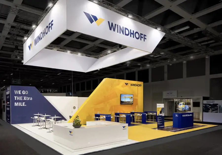 Windhoff Extended Trade Fair Stand Extended trade fair stand for Windhoff built by LÜCO