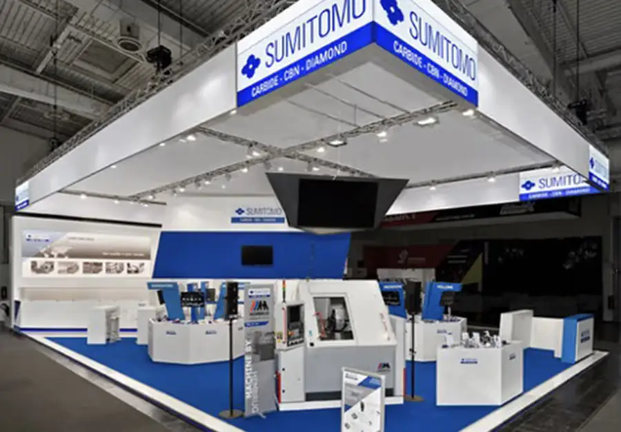 Sumitomo Extended Trade Fair Stand Extended trade fair stand for Sumitomo built by LÜCO